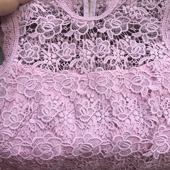 Nanette Lepore SPRING FLING Crochet Lace Sugar Plum Tank Blouse Top M - Picture 2 of 7